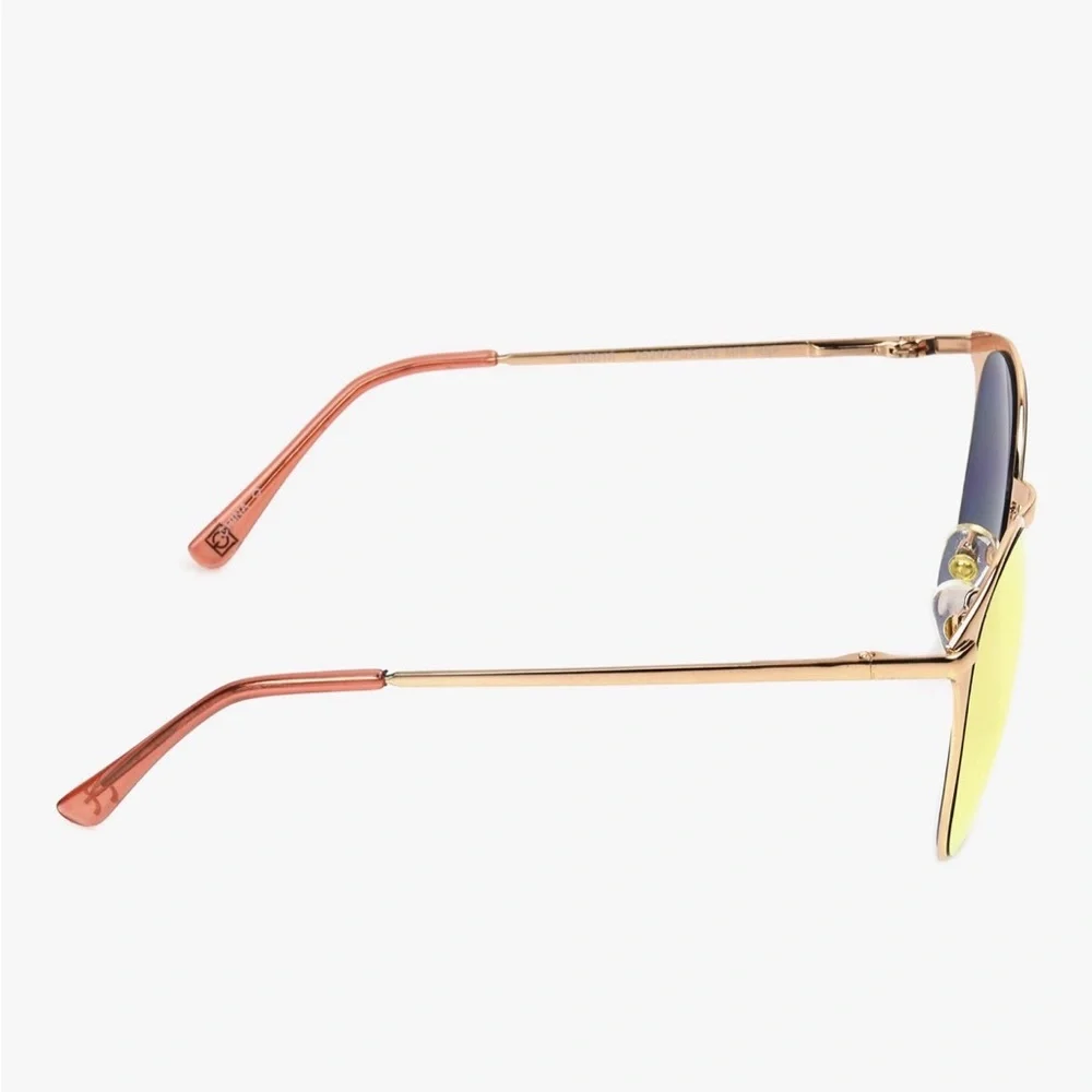 Foster Grant Elsie Rose Gold Round Sunglasses New With Case